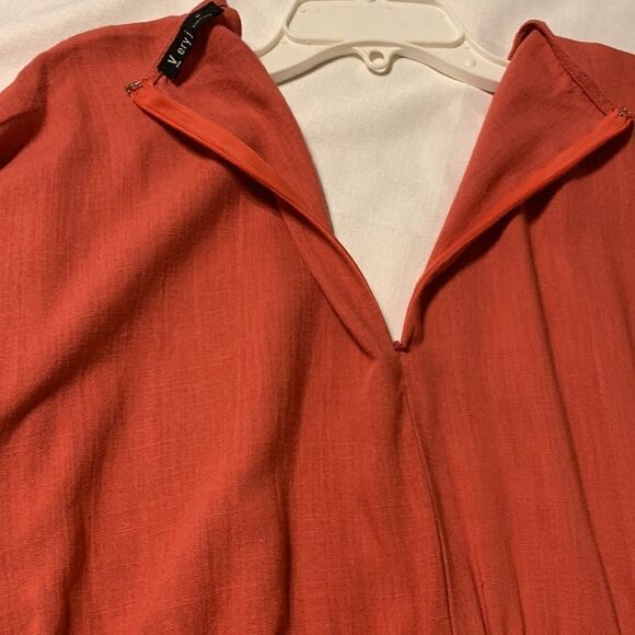 VeryJ medium orange distressed romper with elastic and drawstring waist - Picture 8 of 8